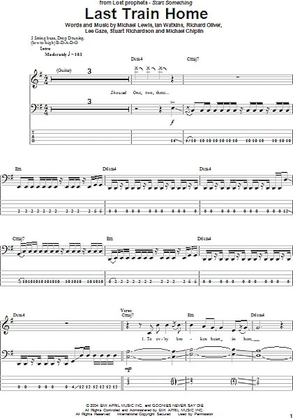 open zoom image for Last Train Home - Bass Tab, New, Main