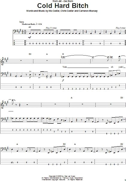 open zoom image for Cold Hard Bitch - Bass Tab, New, Main