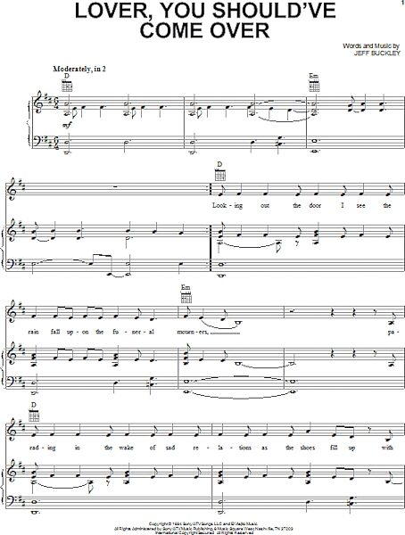 open zoom image for Lover, You Should've Come Over - Piano/Vocal/Guitar, New, Main
