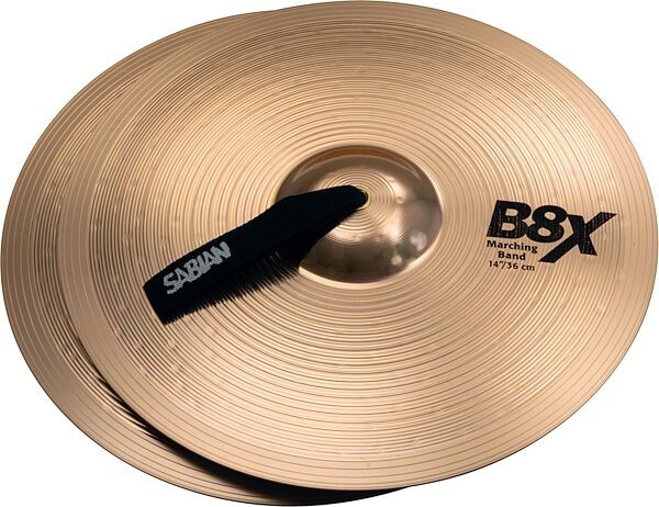 open zoom image for Sabian B8X Marching Band Cymbals, Pair, 14 inch, Angled Front