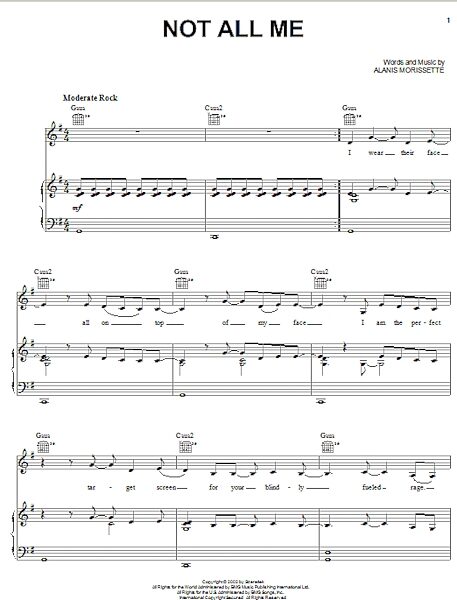 open zoom image for Not All Me - Piano/Vocal/Guitar, New, Main