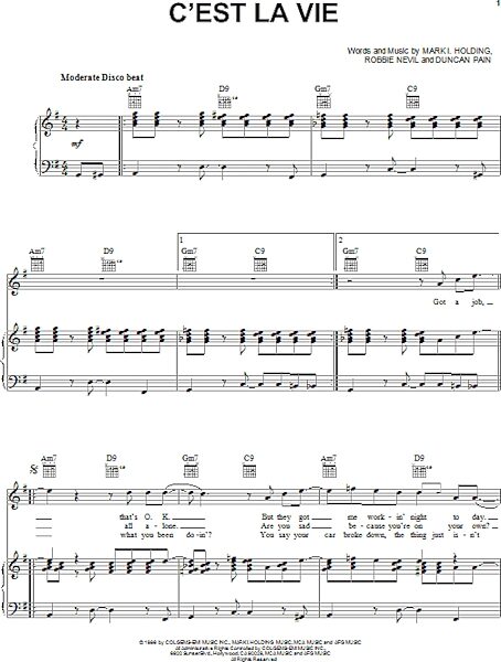 open zoom image for C'est La Vie - Piano/Vocal/Guitar, New, Main