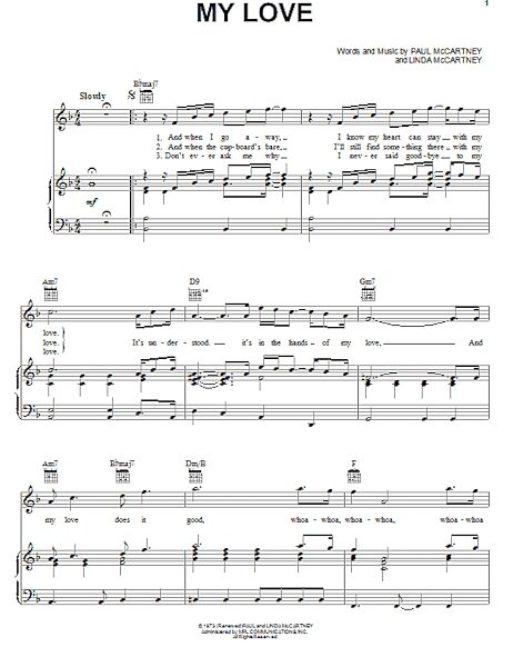 open zoom image for My Love - Piano/Vocal/Guitar, New, Main