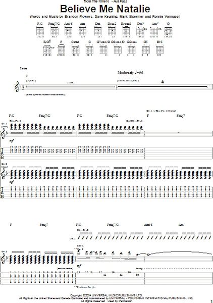 open zoom image for Believe Me Natalie - Guitar TAB, New, Main