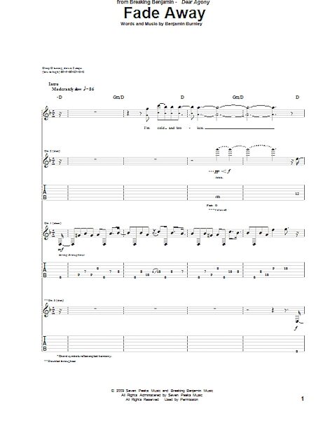 open zoom image for Fade Away - Guitar TAB, New, Main