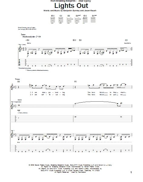 open zoom image for Lights Out - Guitar TAB, New, Main