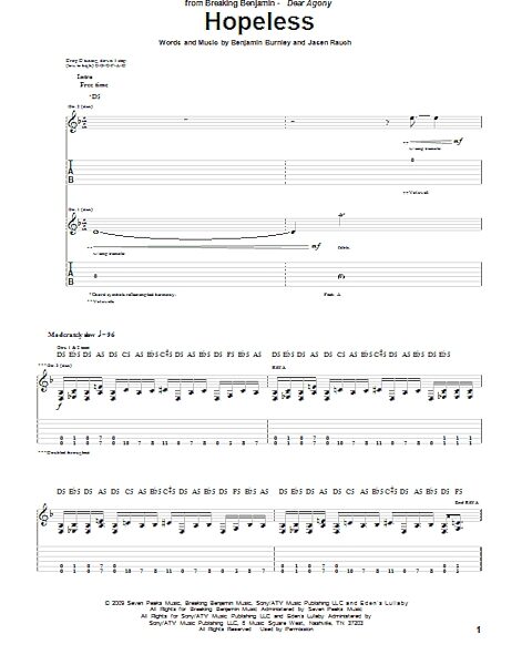 open zoom image for Hopeless - Guitar TAB, New, Main