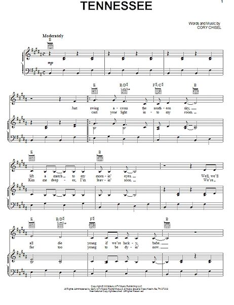 open zoom image for Tennessee - Piano/Vocal/Guitar, New, Main