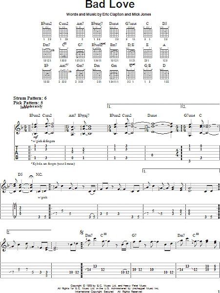 open zoom image for Bad Love - Easy Guitar with TAB, New, Main