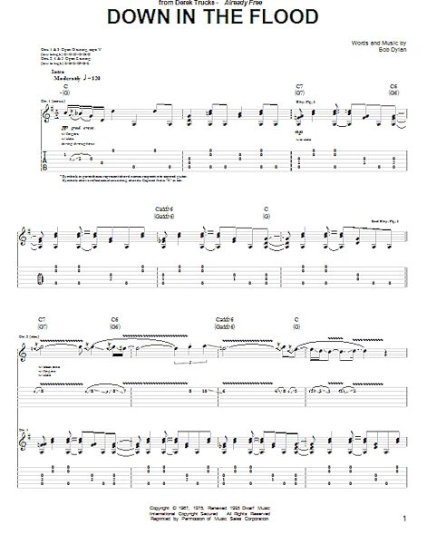 open zoom image for Down In The Flood - Guitar TAB, New, Main