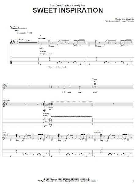 open zoom image for Sweet Inspiration - Guitar TAB, New, Main