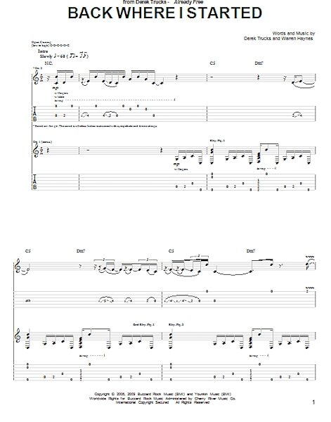 open zoom image for Back Where I Started - Guitar TAB, New, Main