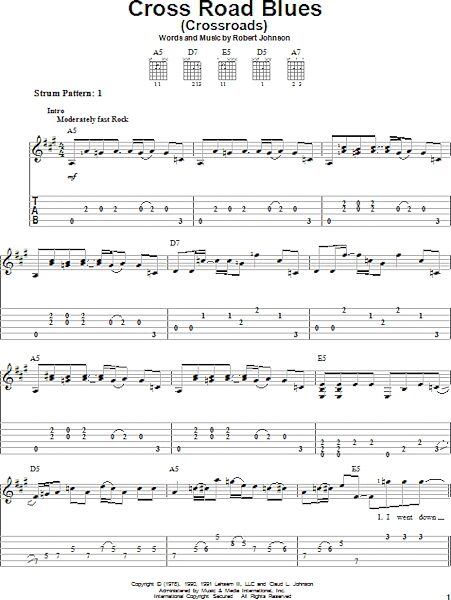 open zoom image for Cross Road Blues (Crossroads) - Easy Guitar with TAB, New, Main