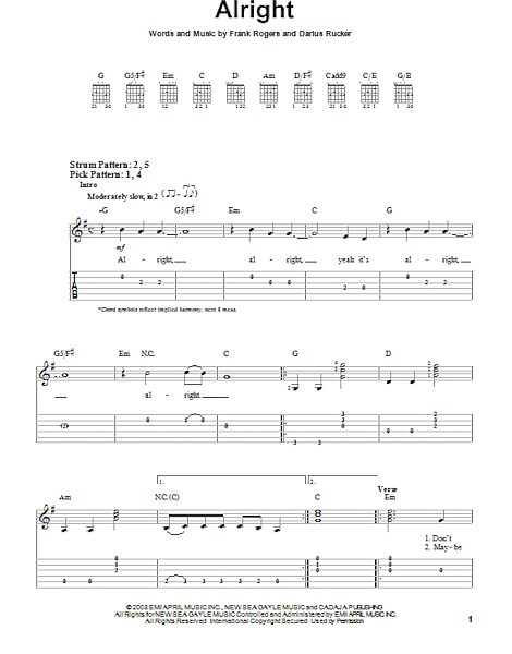 open zoom image for Alright - Easy Guitar with TAB, New, Main
