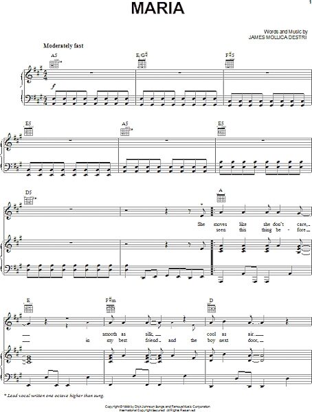 open zoom image for Maria - Piano/Vocal/Guitar, New, Main
