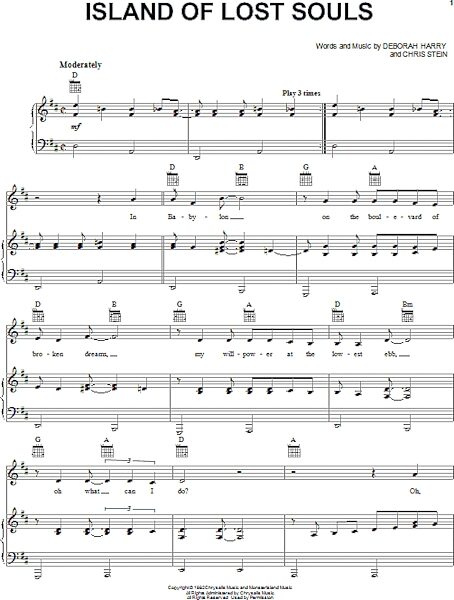 open zoom image for Island Of Lost Souls - Piano/Vocal/Guitar, New, Main