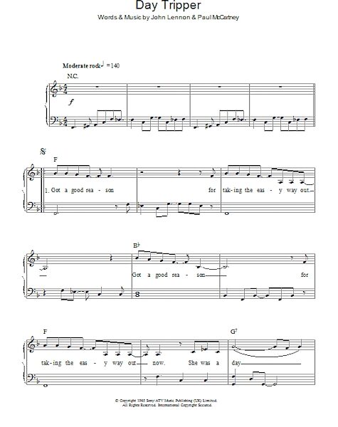 open zoom image for Day Tripper - Easy Piano, New, Main