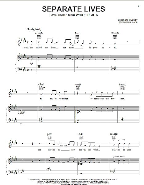 open zoom image for Separate Lives - Piano/Vocal/Guitar, New, Main