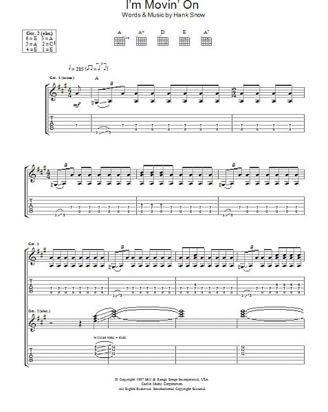 open zoom image for I'm Moving On - Guitar TAB, New, Main