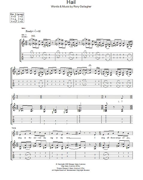 open zoom image for Hail - Guitar TAB, New, Main