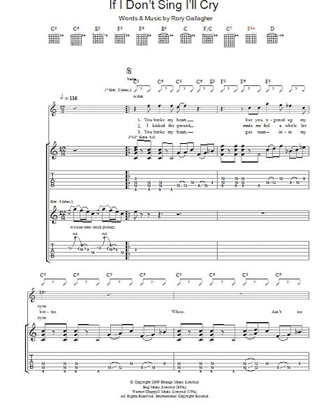 open zoom image for If I Don't Sing I'll Cry - Guitar TAB, New, Main