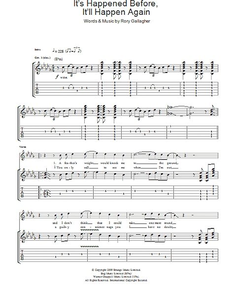 open zoom image for It's Happened Before, It'll Happen Again - Guitar TAB, New, Main