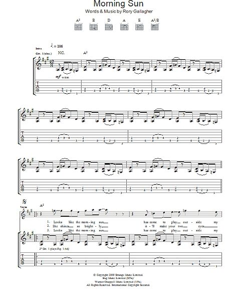 open zoom image for Morning Sun - Guitar TAB, New, Main