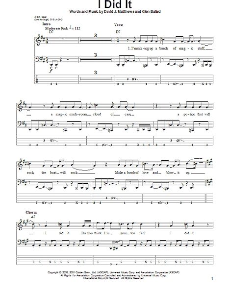 open zoom image for I Did It - Bass Tab, New, Main