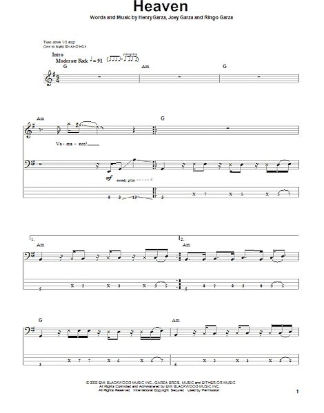 open zoom image for Heaven - Bass Tab, New, Main