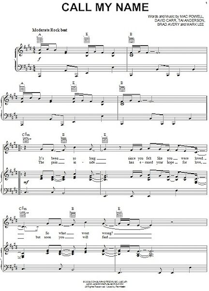 open zoom image for Call My Name - Piano/Vocal/Guitar, New, Main