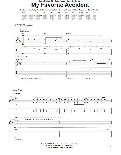 open zoom image for My Favorite Accident - Guitar TAB, New, Main