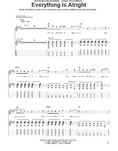 open zoom image for Everything Is Alright - Guitar TAB, New, Main