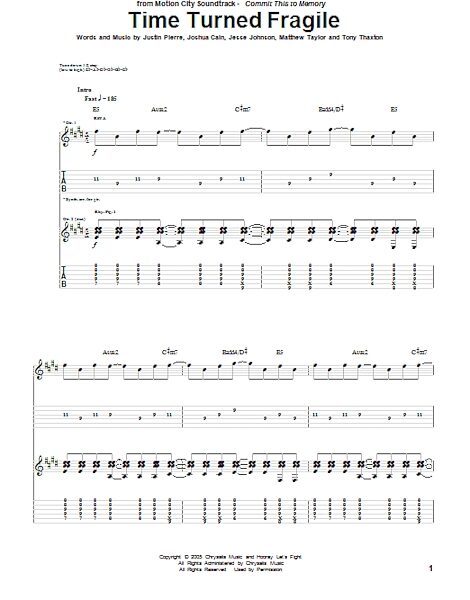 open zoom image for Time Turned Fragile - Guitar TAB, New, Main
