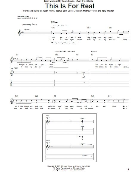 open zoom image for This Is For Real - Guitar TAB, New, Main