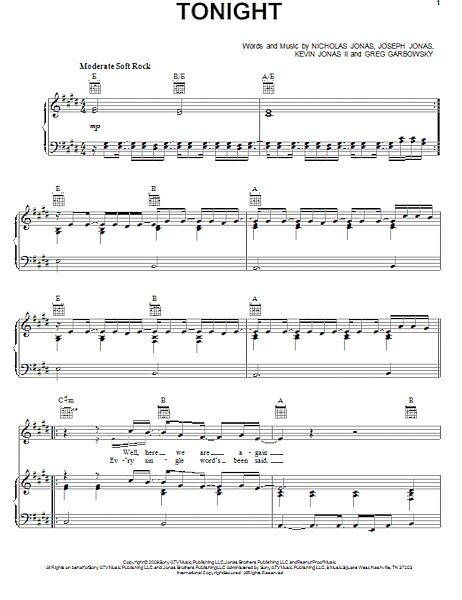 open zoom image for Tonight - Piano/Vocal/Guitar, New, Main