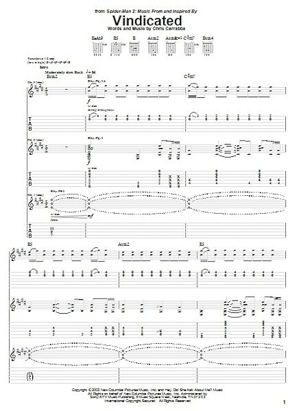 open zoom image for Vindicated - Guitar TAB, New, Main