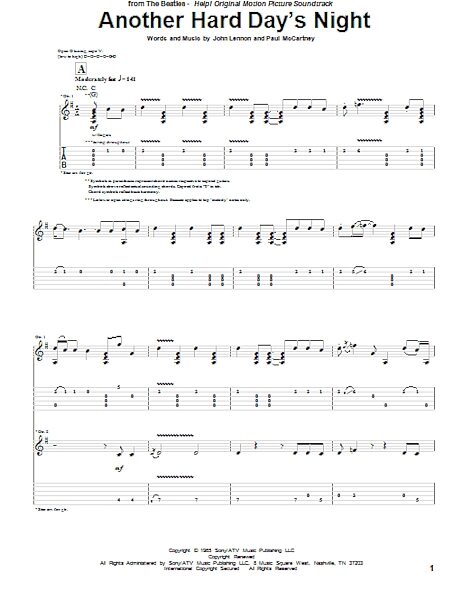 open zoom image for Another Hard Day's Night - Guitar TAB, New, Main