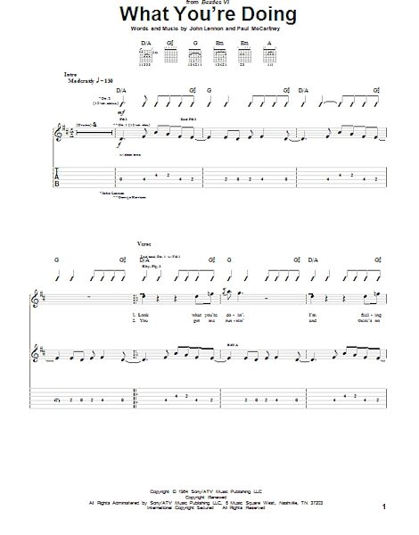 open zoom image for What You're Doing - Guitar TAB, New, Main