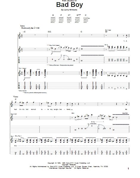 open zoom image for Bad Boy - Guitar TAB, New, Main