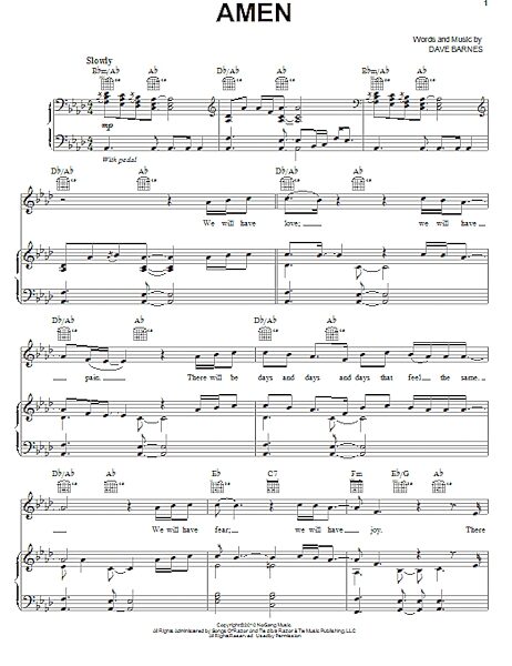 open zoom image for Amen - Piano/Vocal/Guitar, New, Main