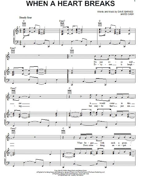 open zoom image for When A Heart Breaks - Piano/Vocal/Guitar, New, Main