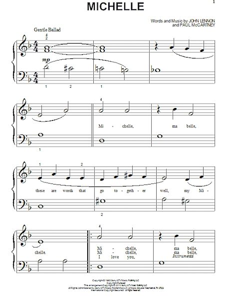open zoom image for Michelle - Big Note Piano, New, Main