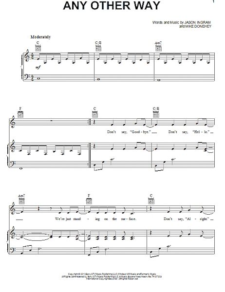 open zoom image for Any Other Way - Piano/Vocal/Guitar, New, Main
