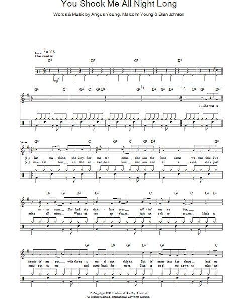 open zoom image for You Shook Me All Night Long (Drums) - Fake Book, New, Main