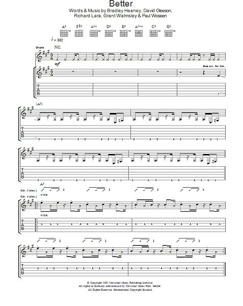 open zoom image for Better - Guitar TAB, New, Main
