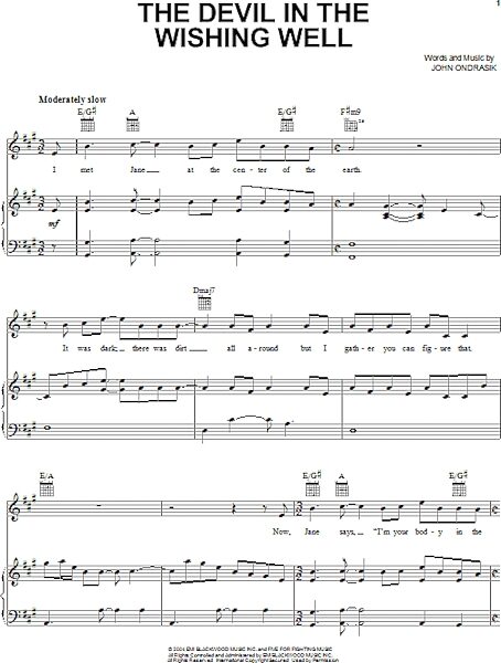 open zoom image for The Devil In The Wishing Well - Piano/Vocal/Guitar, New, Main