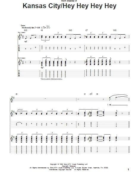 open zoom image for Kansas City - Guitar TAB, New, Main