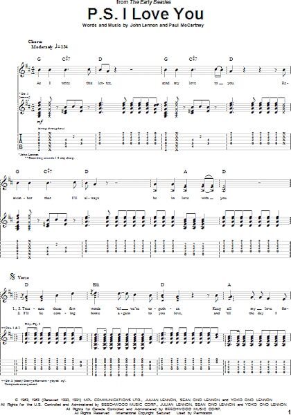 open zoom image for P.S. I Love You - Guitar TAB, New, Main