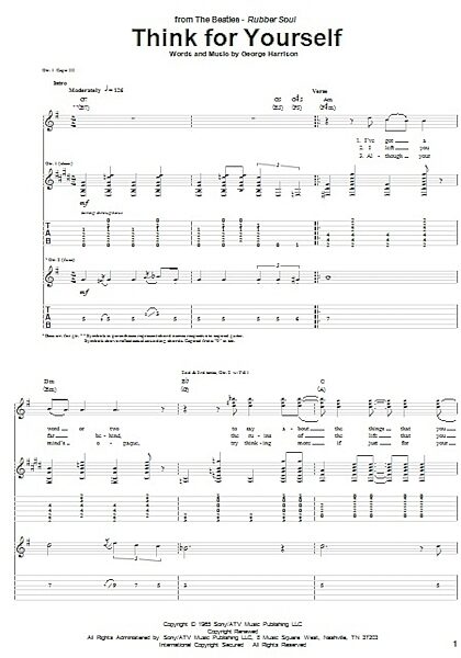 open zoom image for Think For Yourself - Guitar TAB, New, Main