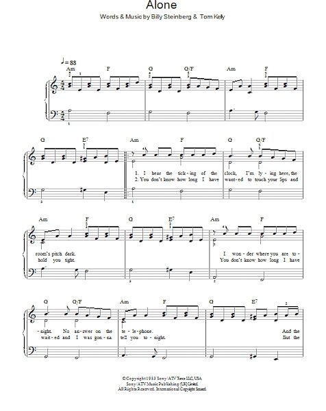 open zoom image for Alone - Easy Piano, New, Main